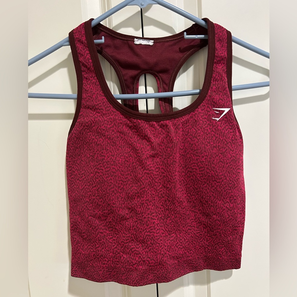 Gymshark Adapt Animal Seamless Crop Tank Top in Reef Cheery Brown Leopard Print